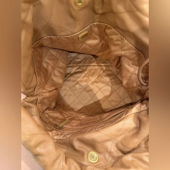 Chanel Soft Quilted Leather Tote – Camel with Gold Hardware - Picture 8 of 13